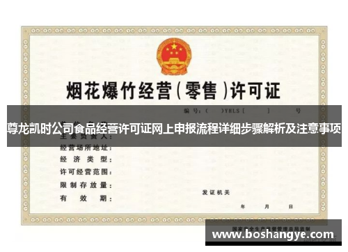 尊龙凯时公司食品经营许可证网上申报流程详细步骤解析及注意事项